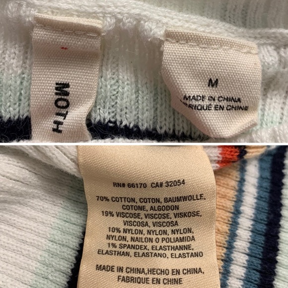 Anthropologie Moth Piper Striped Pullover Sweater - Picture 3 of 5